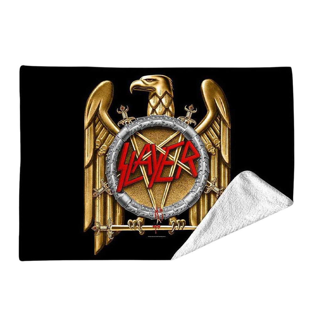 Black-Gold - Front - Slayer Eagle Sherpa Fleece Blanket