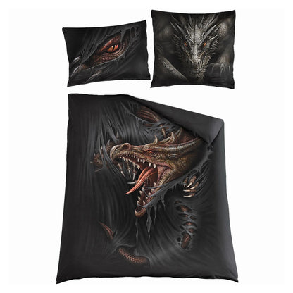Black - Back - Spiral Direct Majestic Draco Duvet Cover Set
