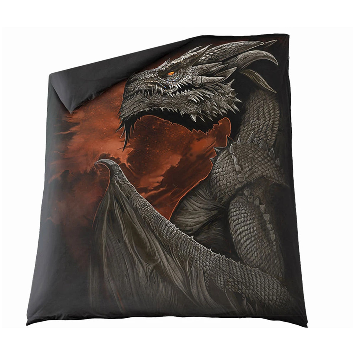 Black - Side - Spiral Direct Majestic Draco Duvet Cover Set