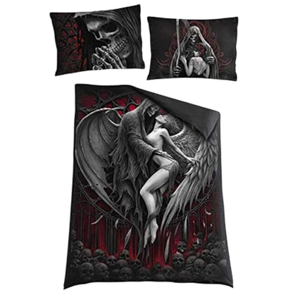 Black - Front - Spiral Direct Dead Kiss Duvet Cover Set