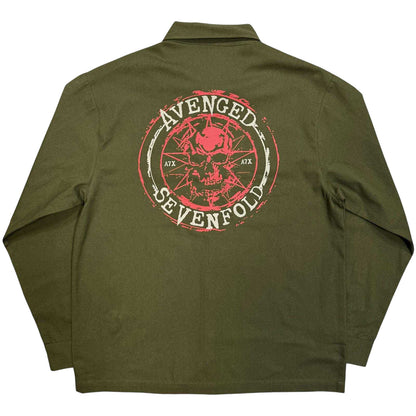Green - Back - Avenged Sevenfold Unisex Adult Skull Shirt