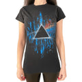 Black-Blue - Front - Pink Floyd Womens-Ladies Dark Side Of The Moon Splattered T-Shirt