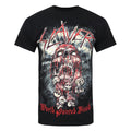 Black - Front - Slayer Unisex Adult World Painted Blood Skull T-Shirt