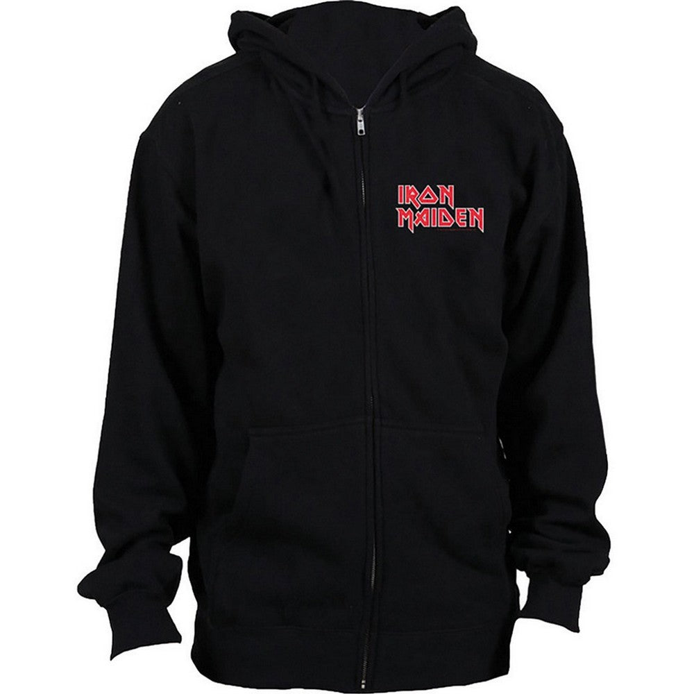 Black - Front - Iron Maiden Unisex Adult No Prayer Back Print Full Zip Hoodie