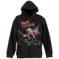 Black - Front - Iron Maiden Unisex Adult Scuffed Trooper Back Print Full Zip Hoodie