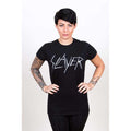 Black - Back - Slayer Womens-Ladies Scratch Logo T-Shirt