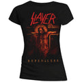 Black - Front - Slayer Womens-Ladies Repentless Crucifix T-Shirt