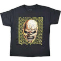 Black - Front - Iron Maiden Childrens-Kids Big Trooper Head T-Shirt