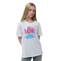 White - Side - Blink 182 Childrens-Kids Neon Logo T-Shirt