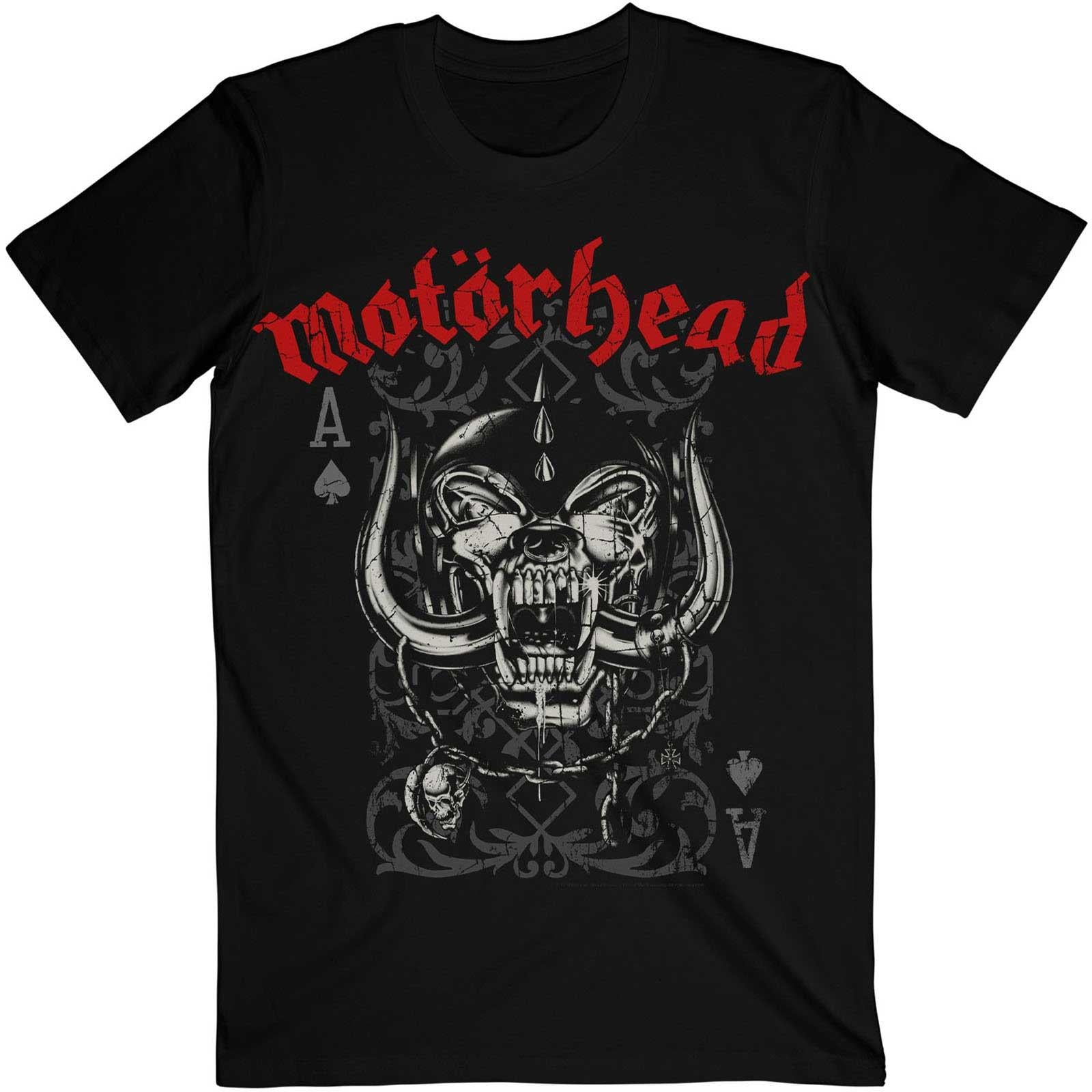 Black - Front - Motorhead Unisex Adult Playing Card T-Shirt