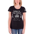 Black - Front - John Lennon Womens-Ladies Listen Lady T-Shirt