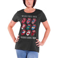 Charcoal Grey - Front - The Rolling Stones Womens-Ladies Voodoo Lounge Tongue T-Shirt