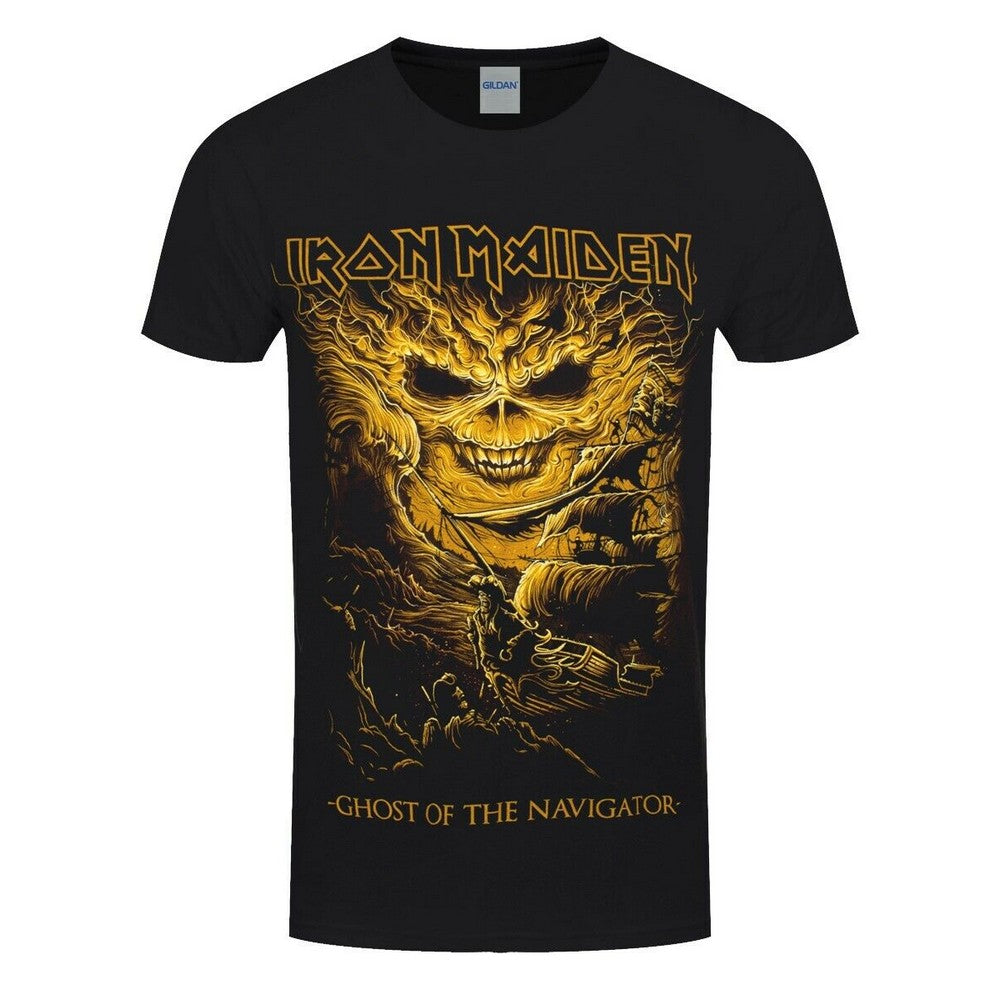 Black - Front - Iron Maiden Unisex Adult Ghost Of The Navigator T-Shirt