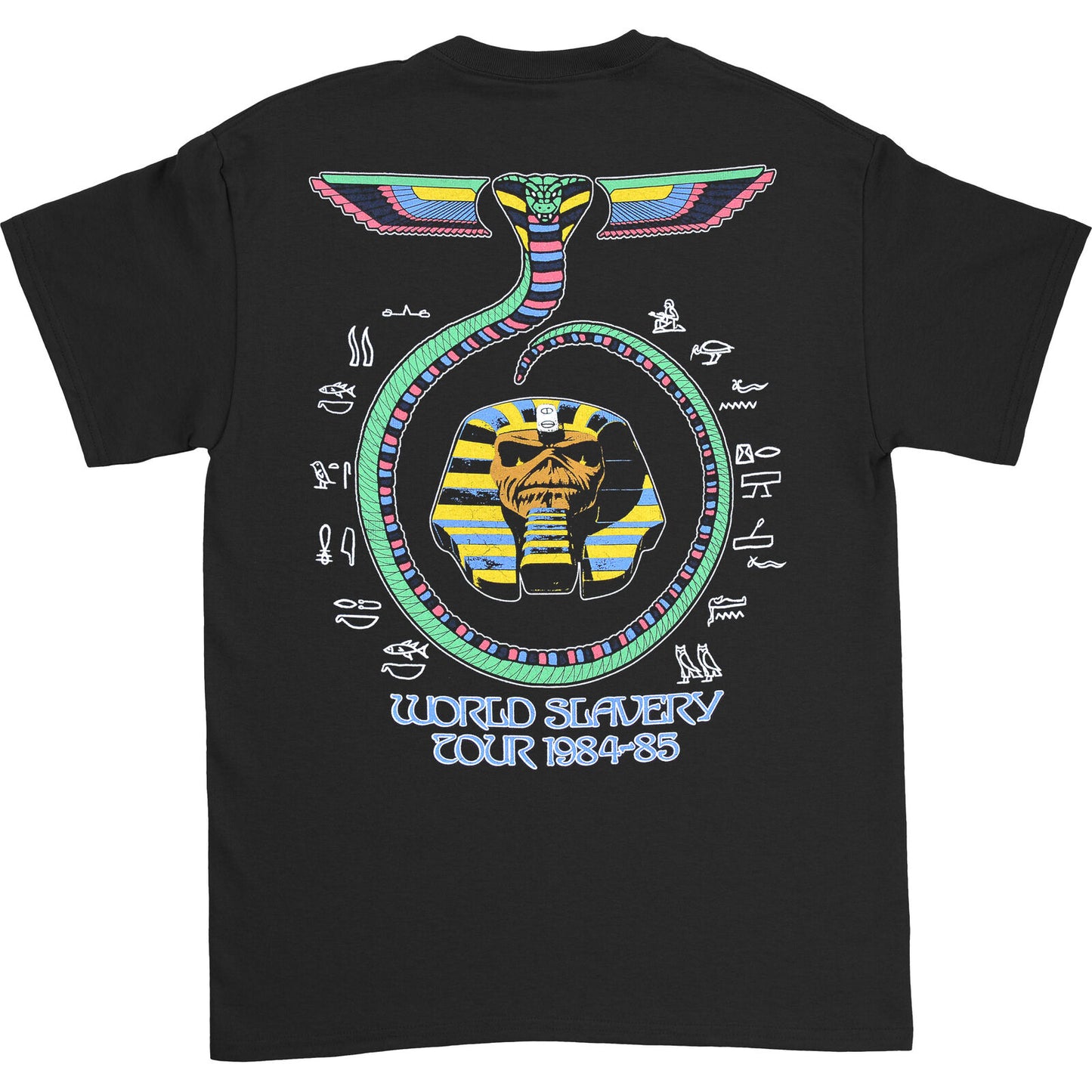 Black - Back - Iron Maiden Unisex Adult World Slavery Tour ´84 - ´85 Back Print T-Shirt