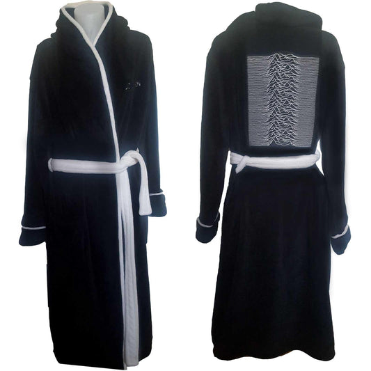 Black - Front - Joy Division Unisex Adult Unknown Pleasures Dressing Gown