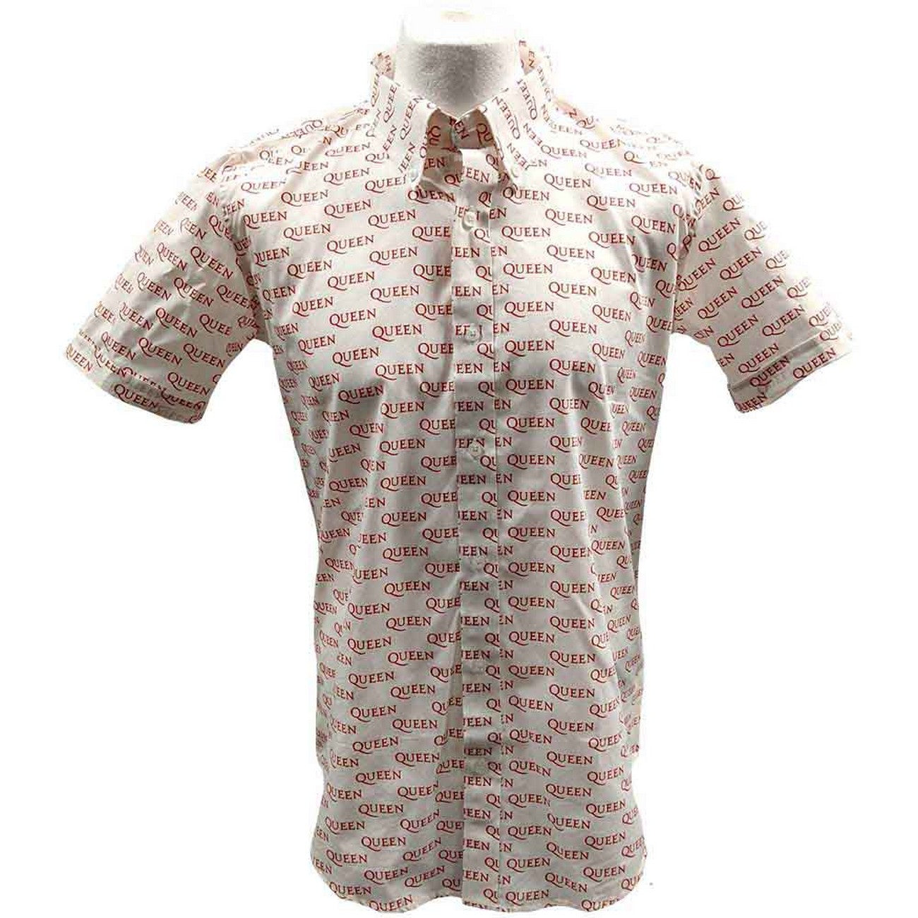 White - Front - Queen Unisex Adult Logo All-Over Print Shirt