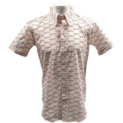 White - Front - Queen Unisex Adult Logo All-Over Print Shirt