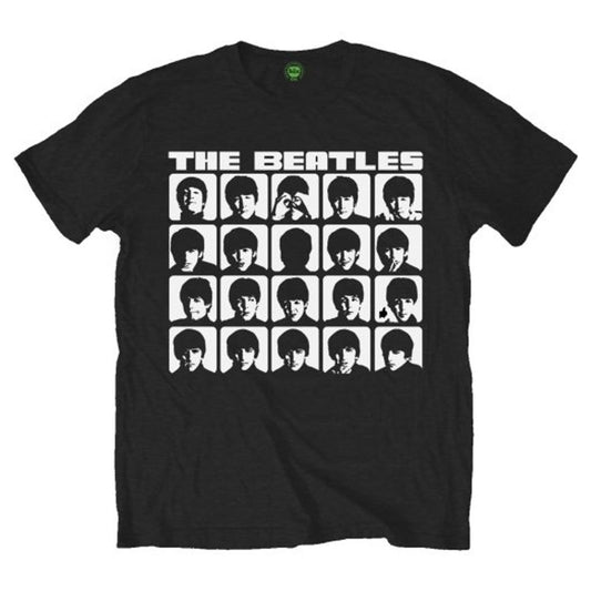 Black - Front - The Beatles Unisex Adult Hard Days Night Faces T-Shirt
