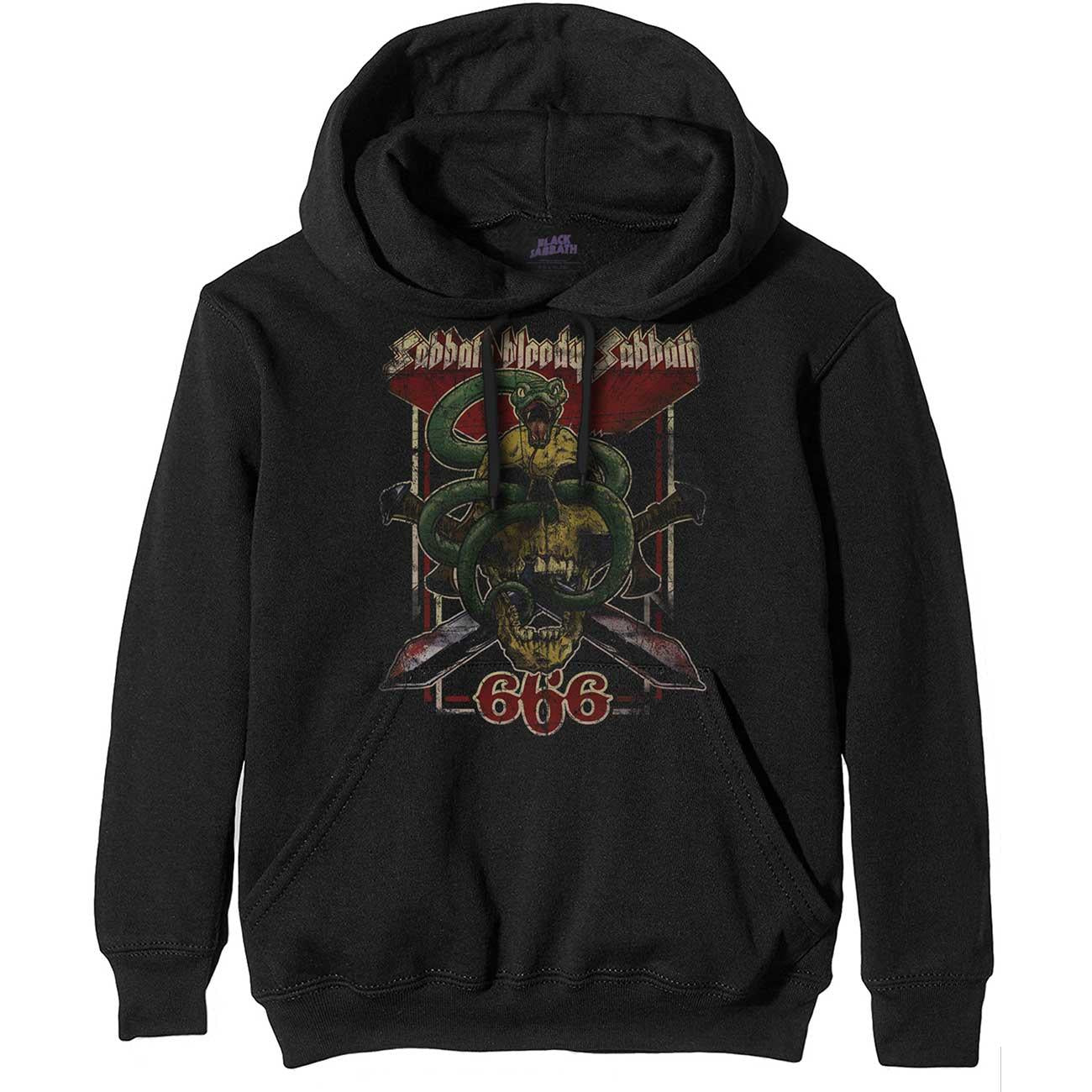 Black - Front - Black Sabbath Unisex Adult Bloody 666 Pullover Hoodie