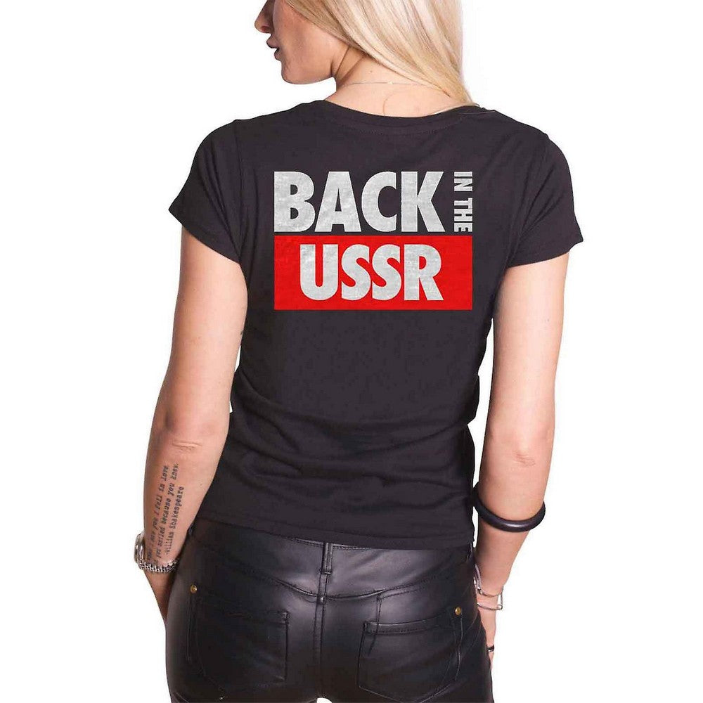 Black - Back - The Beatles Womens-Ladies Back In the USSR Back Print T-Shirt