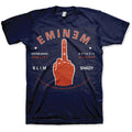 Navy Blue - Front - Eminem Unisex Adult Detroit Finger T-Shirt