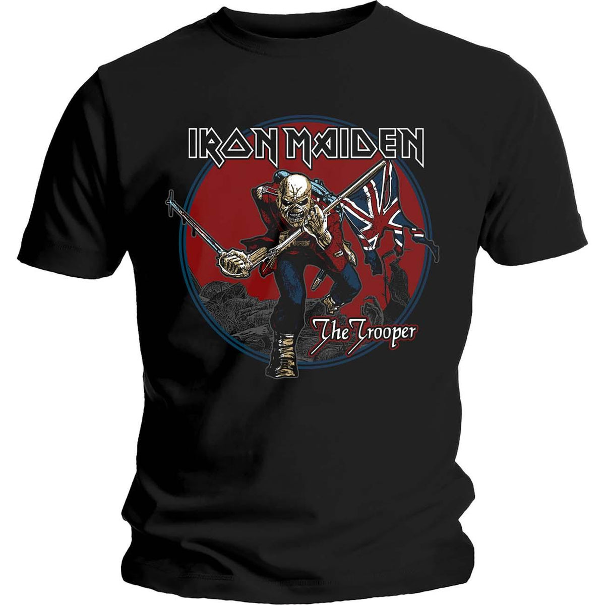 Black - Front - Iron Maiden Unisex Adult Trooper Red Sky T-Shirt