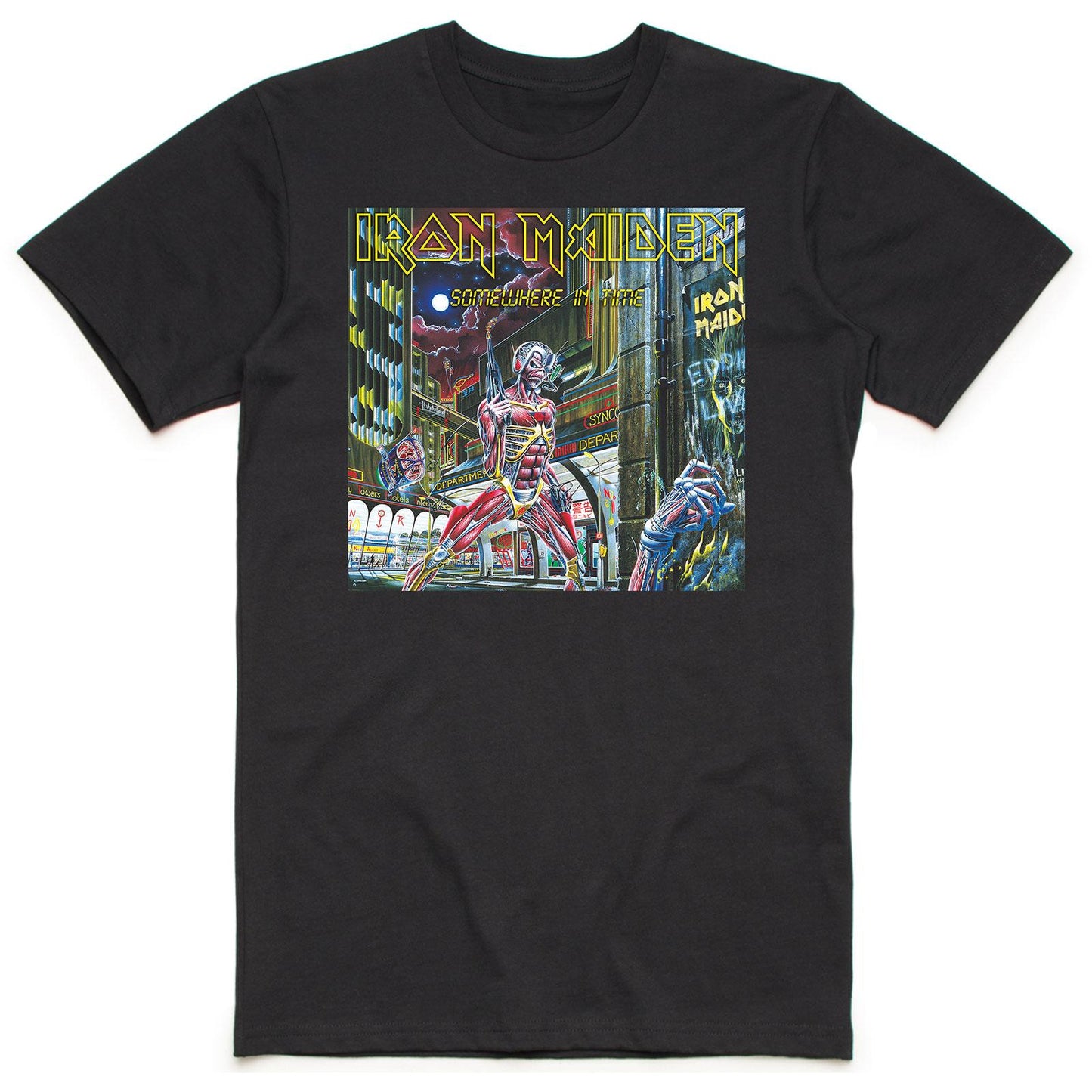 Black - Front - Iron Maiden Unisex Adult Somewhere In Time Box T-Shirt