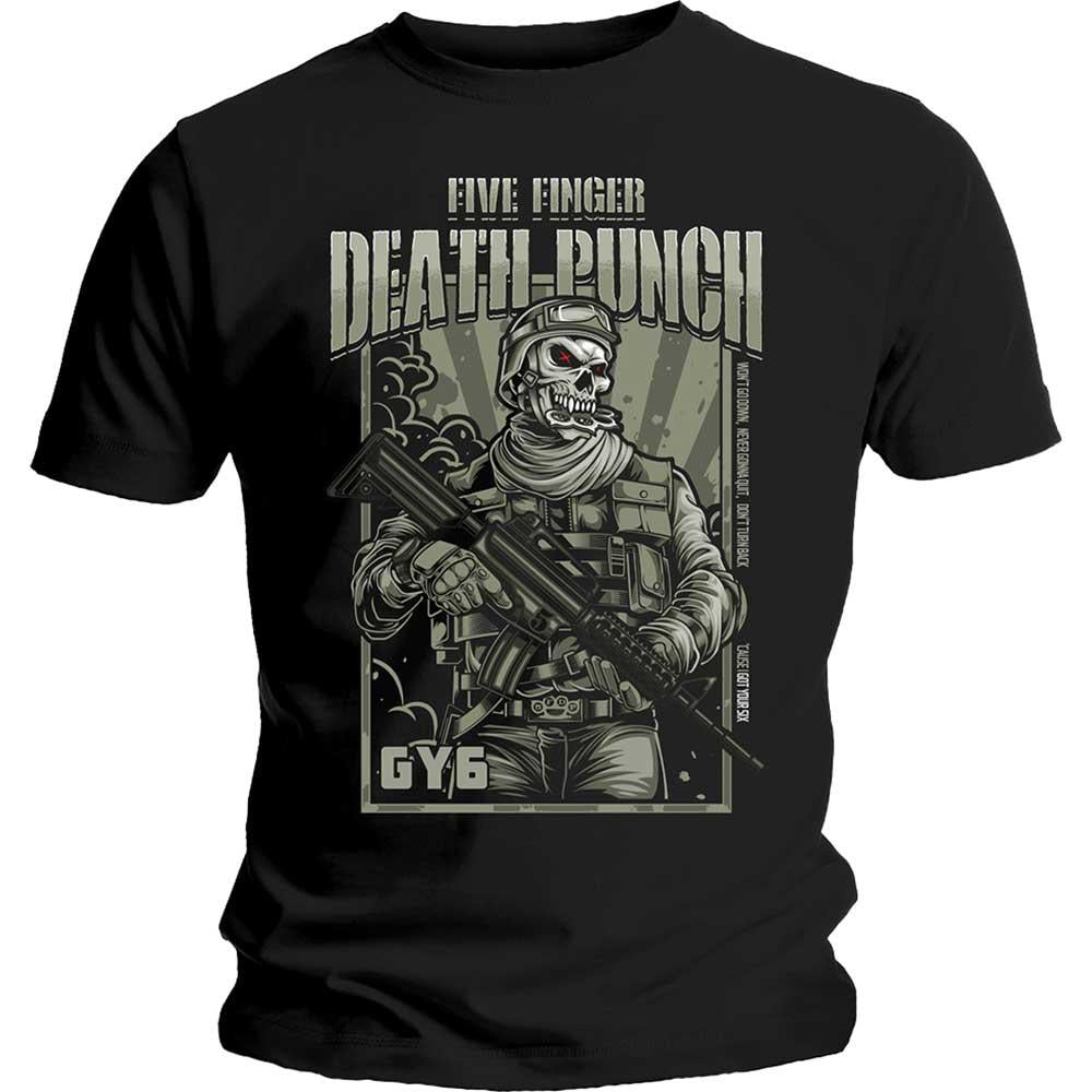 Black - Front - Five Finger Death Punch Unisex Adult War Soldier T-Shirt