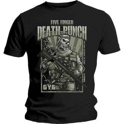 Black - Front - Five Finger Death Punch Unisex Adult War Soldier T-Shirt