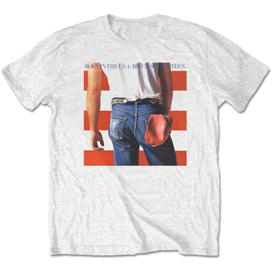 White - Front - Bruce Springsteen Unisex Adult Born In The USA T-Shirt