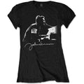 Black - Front - John Lennon Womens-Ladies People For Peace T-Shirt