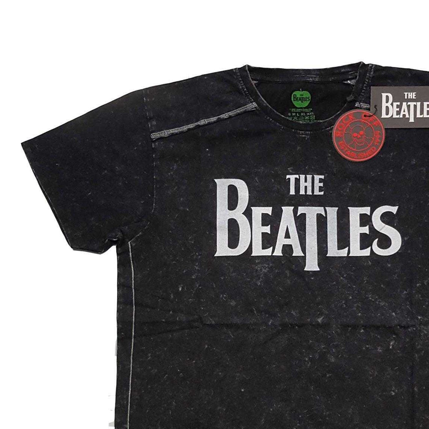 Black - Back - The Beatles Unisex Adult Drop T Logo T-Shirt