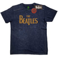 Navy Blue - Front - The Beatles Unisex Adult Drop T Logo T-Shirt