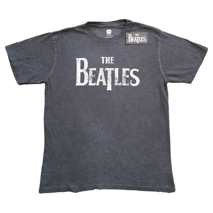 Charcoal Grey - Front - The Beatles Unisex Adult Drop T Logo T-Shirt