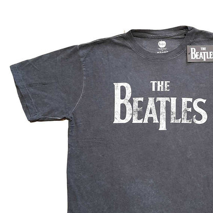 Charcoal Grey - Back - The Beatles Unisex Adult Drop T Logo T-Shirt