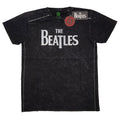 Black - Front - The Beatles Unisex Adult Drop T Logo T-Shirt
