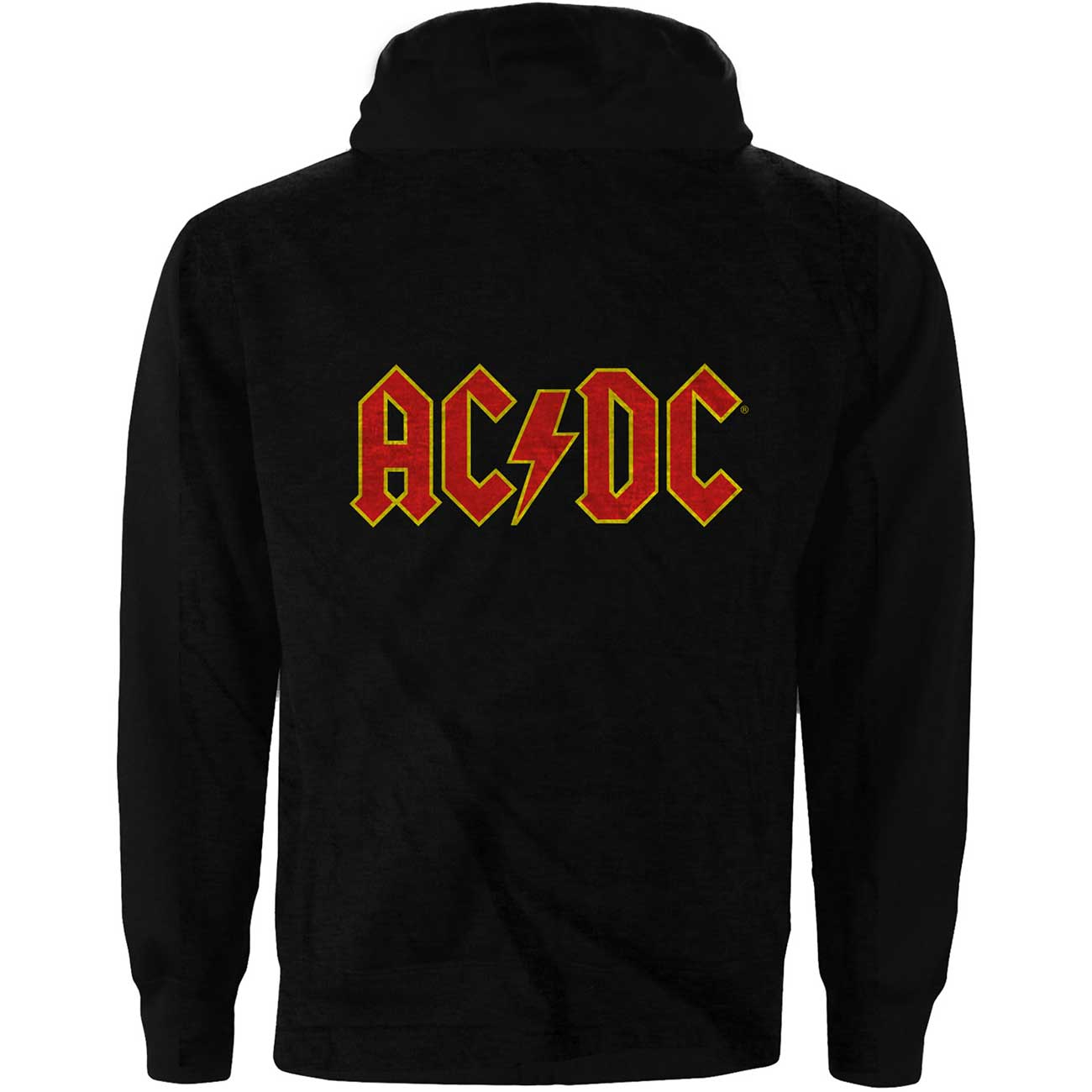 Black - Back - AC-DC Unisex Adult Back Print Logo Full Zip Hoodie