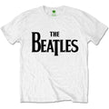 White - Front - The Beatles Unisex Adult Drop T Logo T-Shirt
