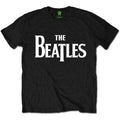Black - Front - The Beatles Unisex Adult Drop T Logo T-Shirt