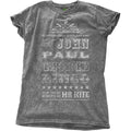 Charcoal Grey - Front - The Beatles Womens-Ladies Mr Kite Washed T-Shirt