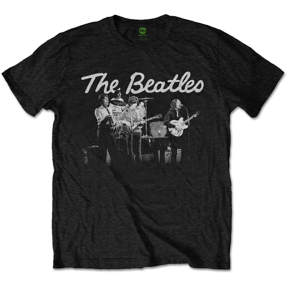 Black - Front - The Beatles Unisex Adult 1968 Live Photo T-Shirt