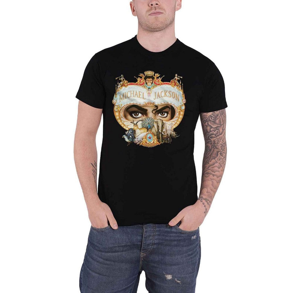 Black - Front - Michael Jackson Unisex Adult Dangerous T-Shirt