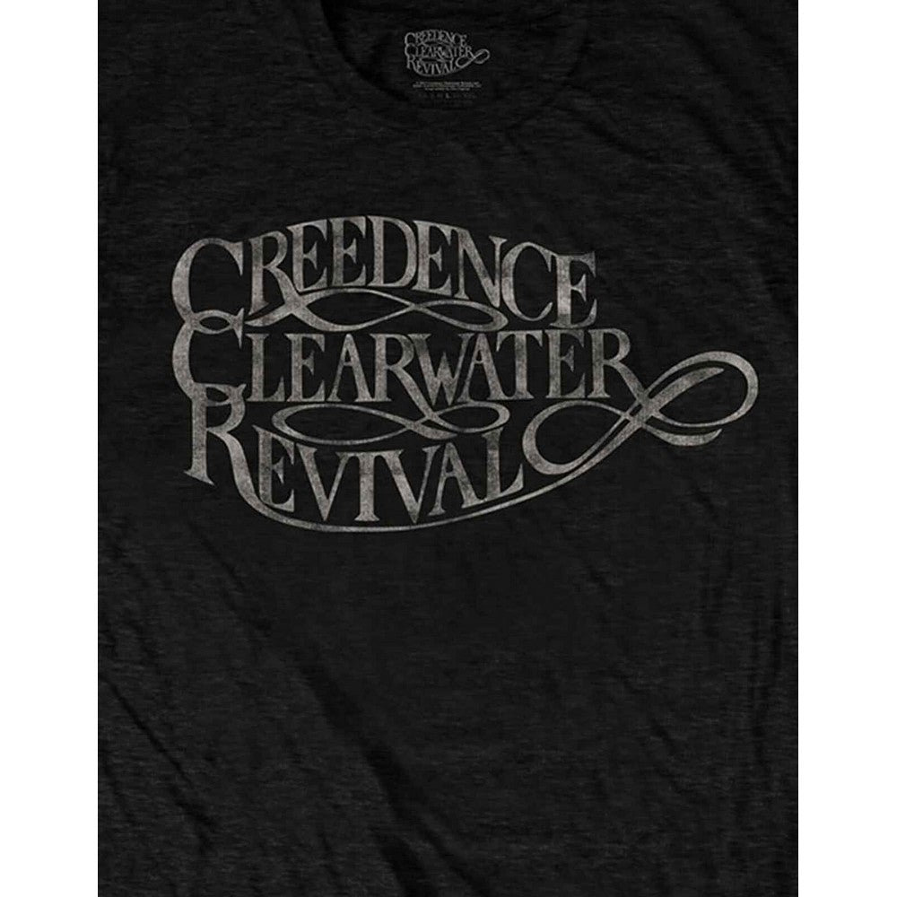 Black - Side - Creedence Clearwater Revival Unisex Adult Vintage Logo T-Shirt