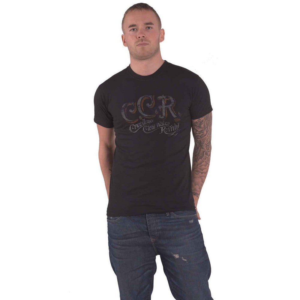Black - Front - Creedence Clearwater Revival Unisex Adult T-Shirt