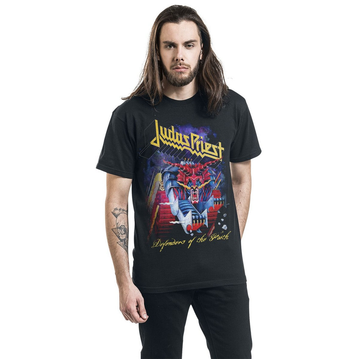 Black - Back - Judas Priest Unisex Adult Defenders Of The Faith T-Shirt
