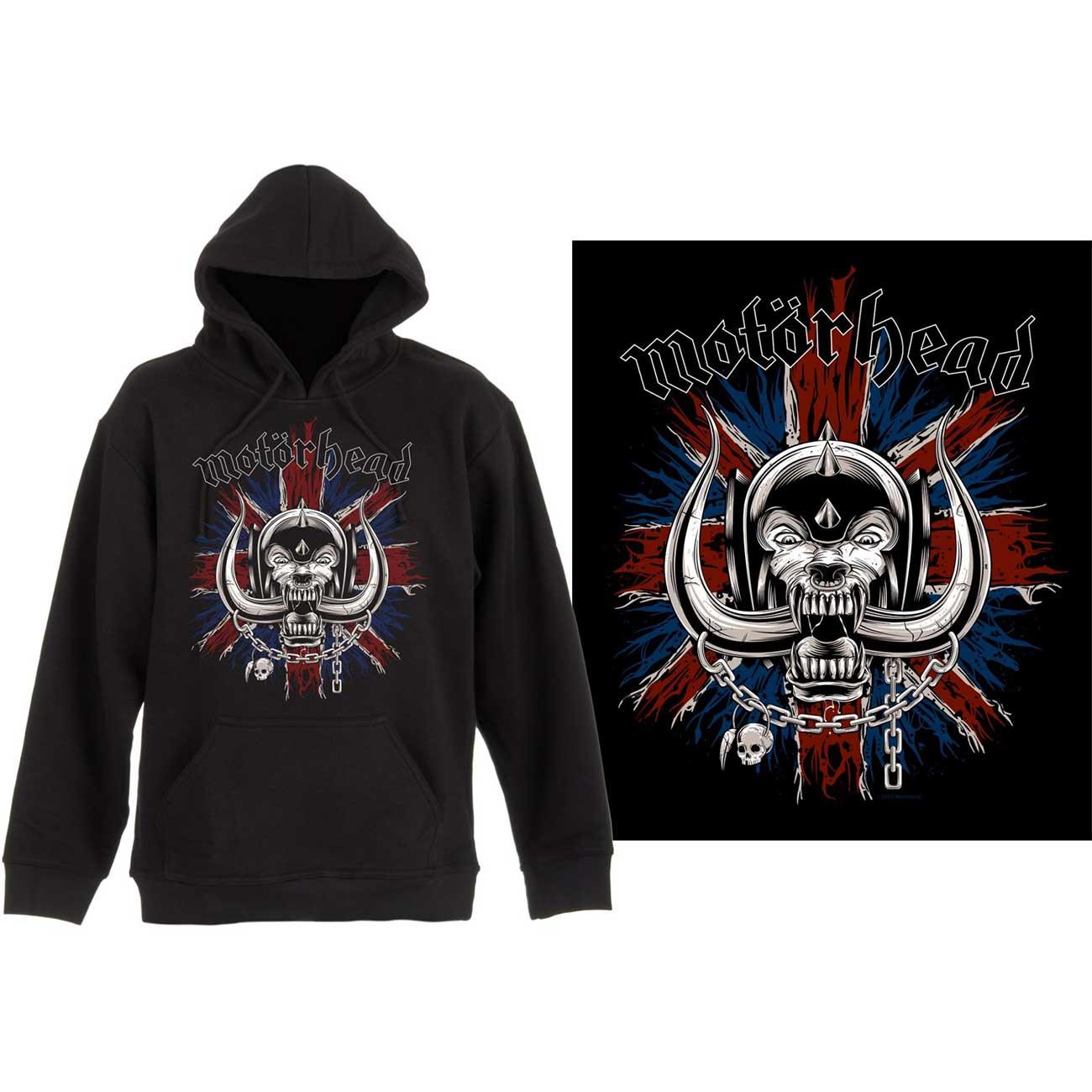 Black - Back - Motorhead Unisex Adult British War Pig Hoodie