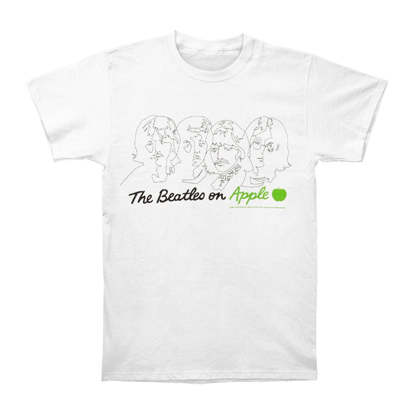 White - Front - The Beatles Unisex Adult On Apple Back Print T-Shirt