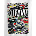 White - Side - Nirvana Womens-Ladies Cassettes T-Shirt