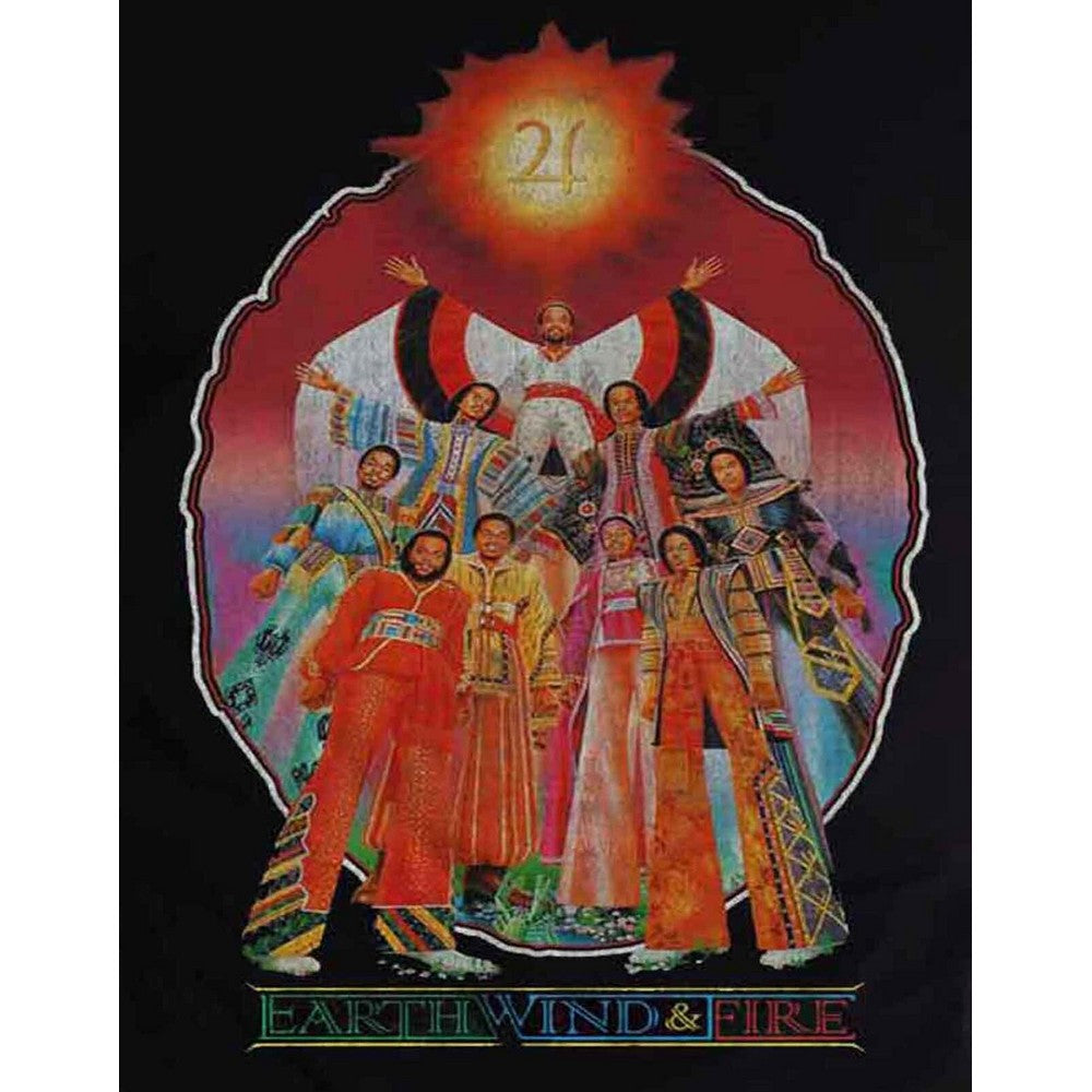 Black - Side - Earth, Wind & Fire Unisex Adult Let´s Groove Back Print T-Shirt
