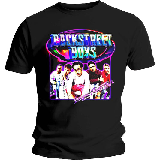 Black - Front - Backstreet Boys Unisex Adult Larger Than Life T-Shirt